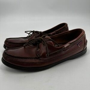 Sebago Docksides Mens Brown Leather Boat Shoes Loafers Nautical Deck Slip On